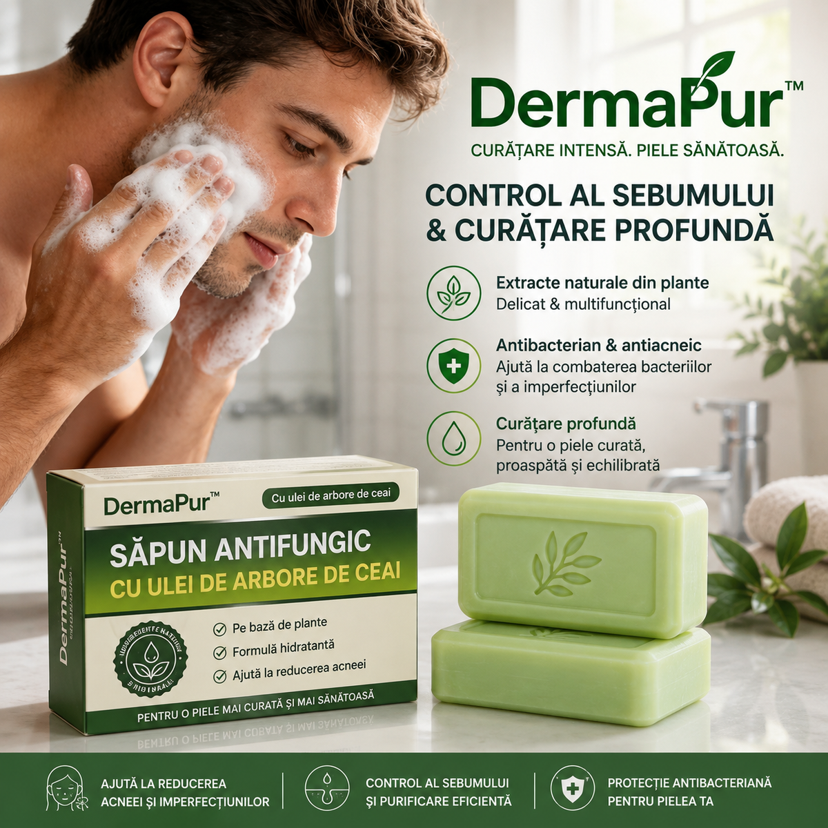 DermaPur™ – Săpun cu ulei de arbore de ceai pentru pielea cu probleme