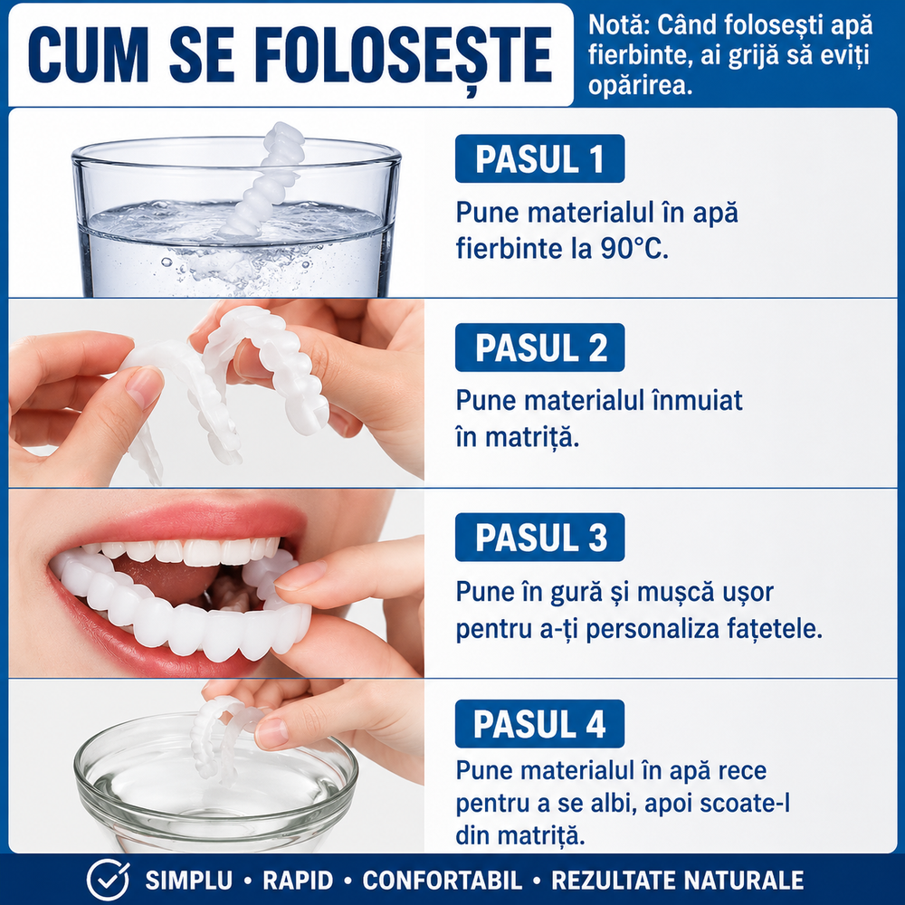 NovaSmile™ – Fațete Dentare Detașabile Tip Snap-On
