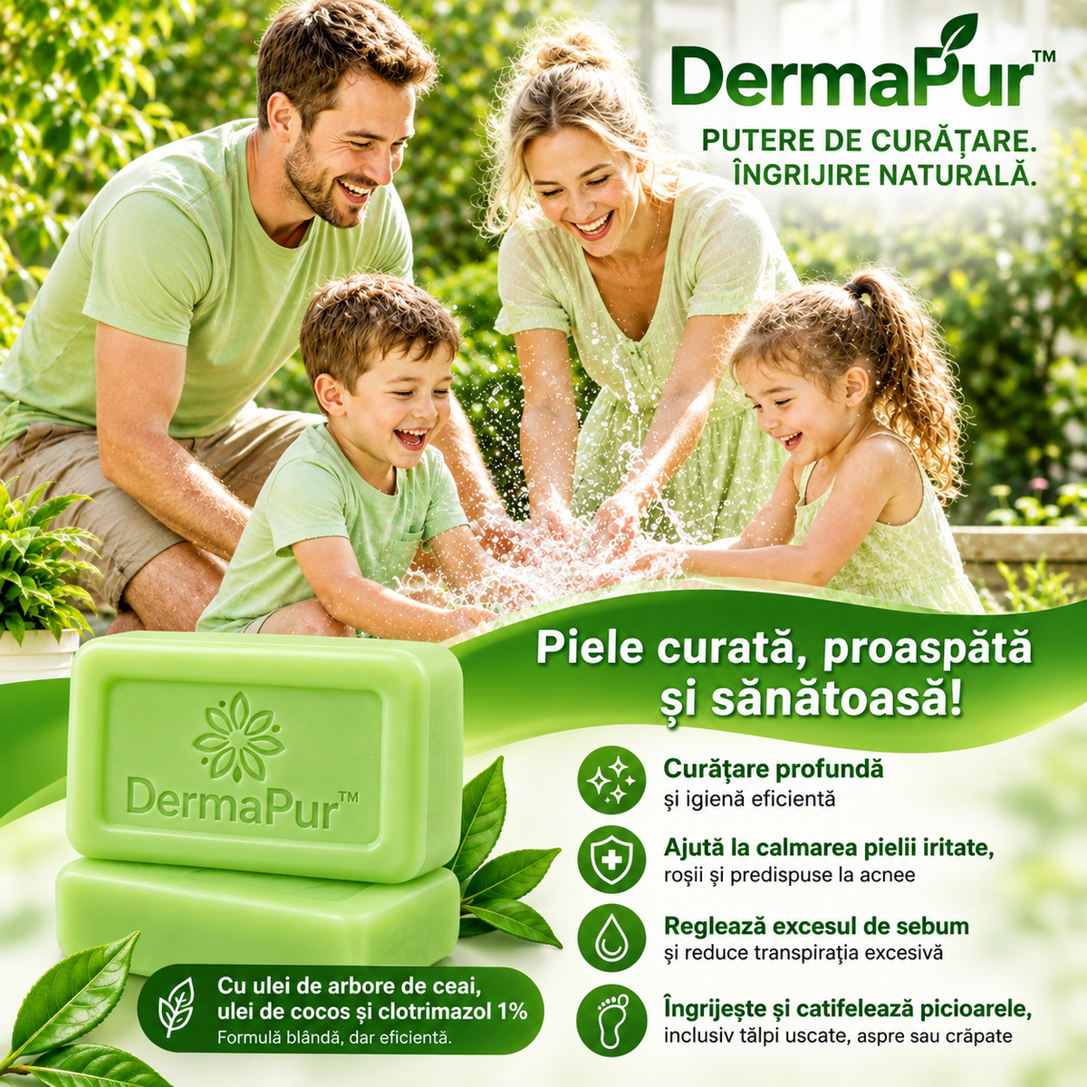 DermaPur™ – Săpun cu ulei de arbore de ceai pentru pielea cu probleme