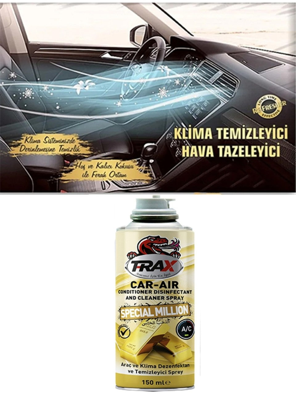 T-Rax Car-Air Special Million - Spray pentru curățarea climatizării auto