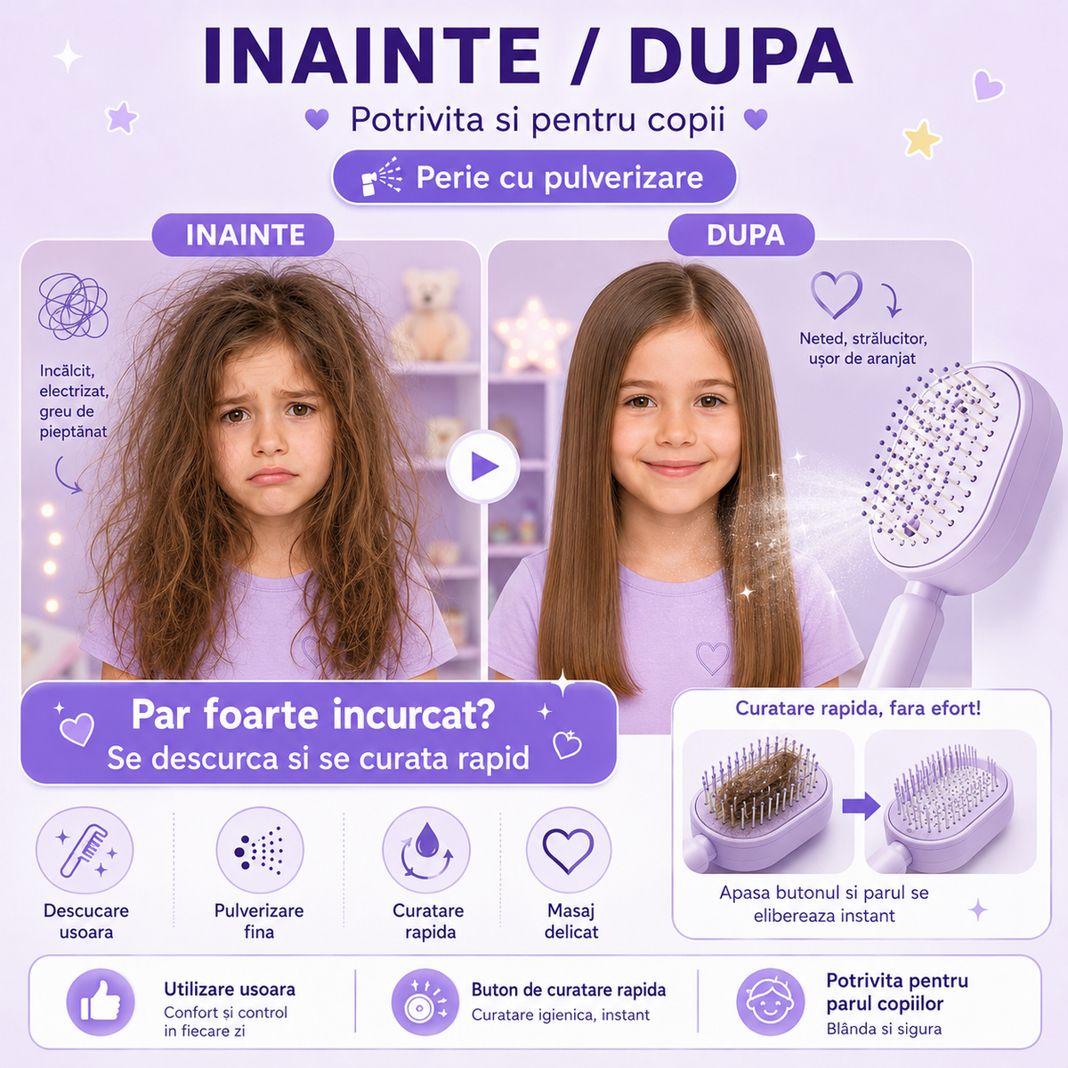 LumaMist Peria 4 in 1 Descurca Parul Instant